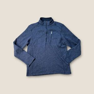 Men’s Woolrich Sweater 1/4 Zip Mock Neck Fleece Lined Medium Blue